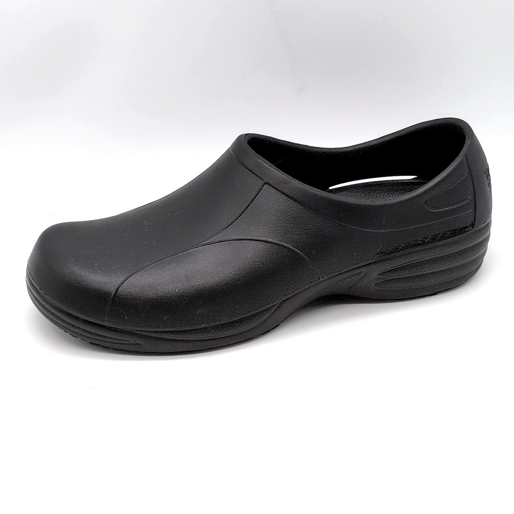 Tred Safe Shoes Womens Black 9 Wide Work Loafers Clogs Slip Resistant Rubber
